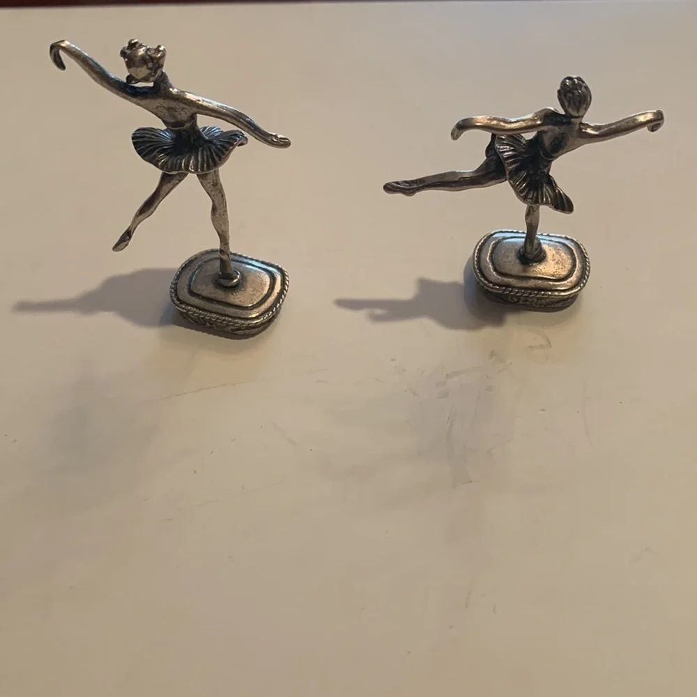 Pewter ballerinas, set of 2.